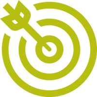 A graphic illustration of an arrow in a target hitting bullseye.