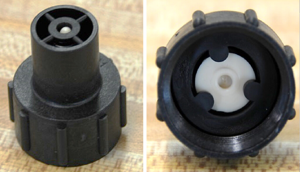 two automatic drain valves, showing the male and female connectors