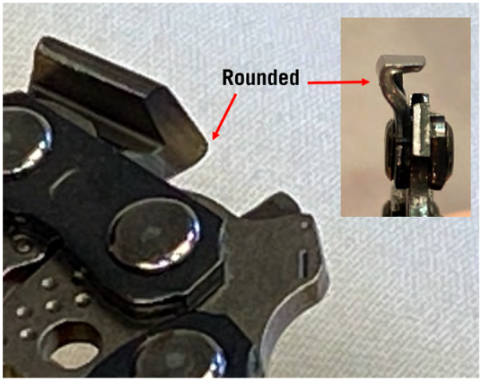 A closeup photo of a rounded cutter