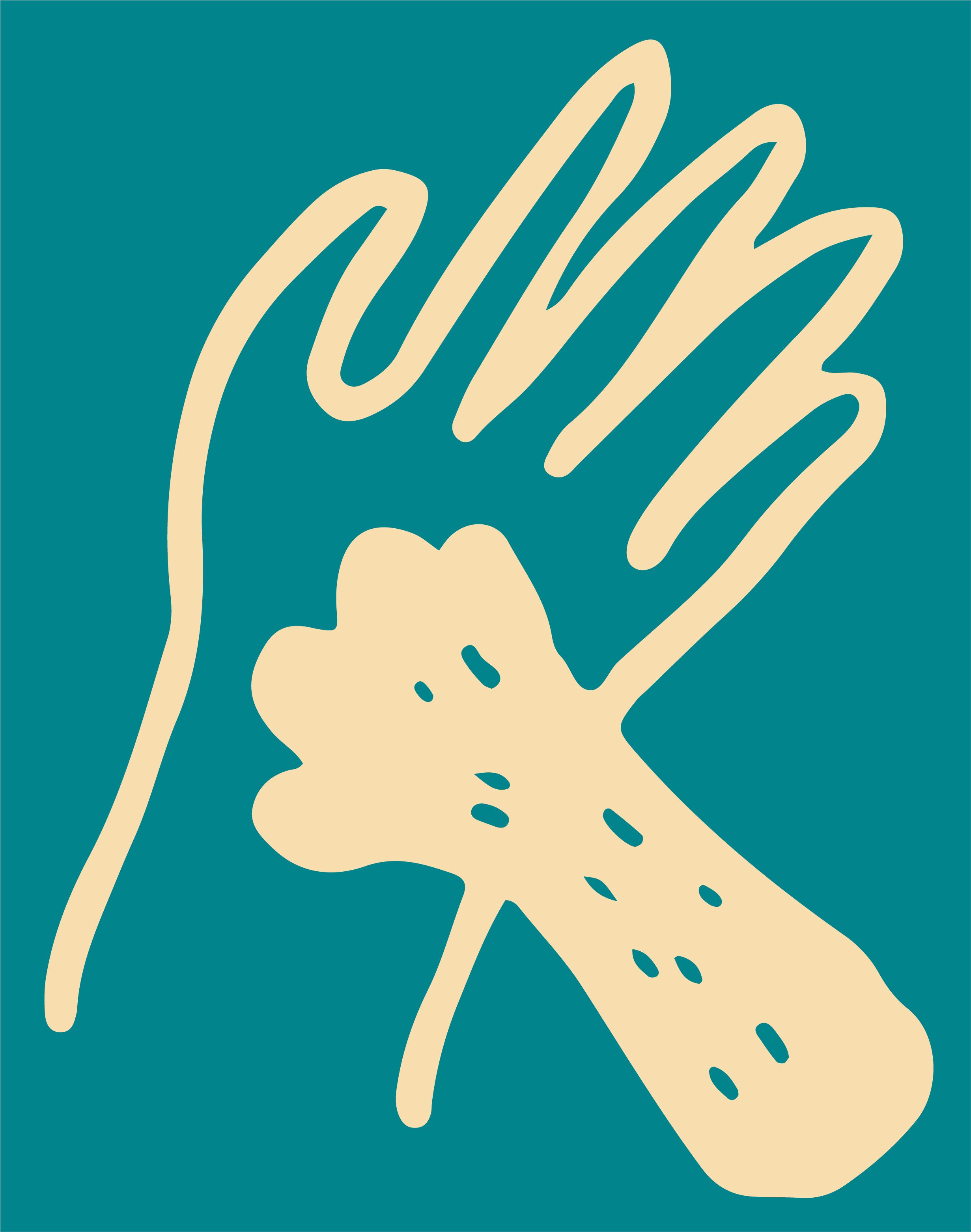 A cartoon graphic of a paw and a hand high-fiving