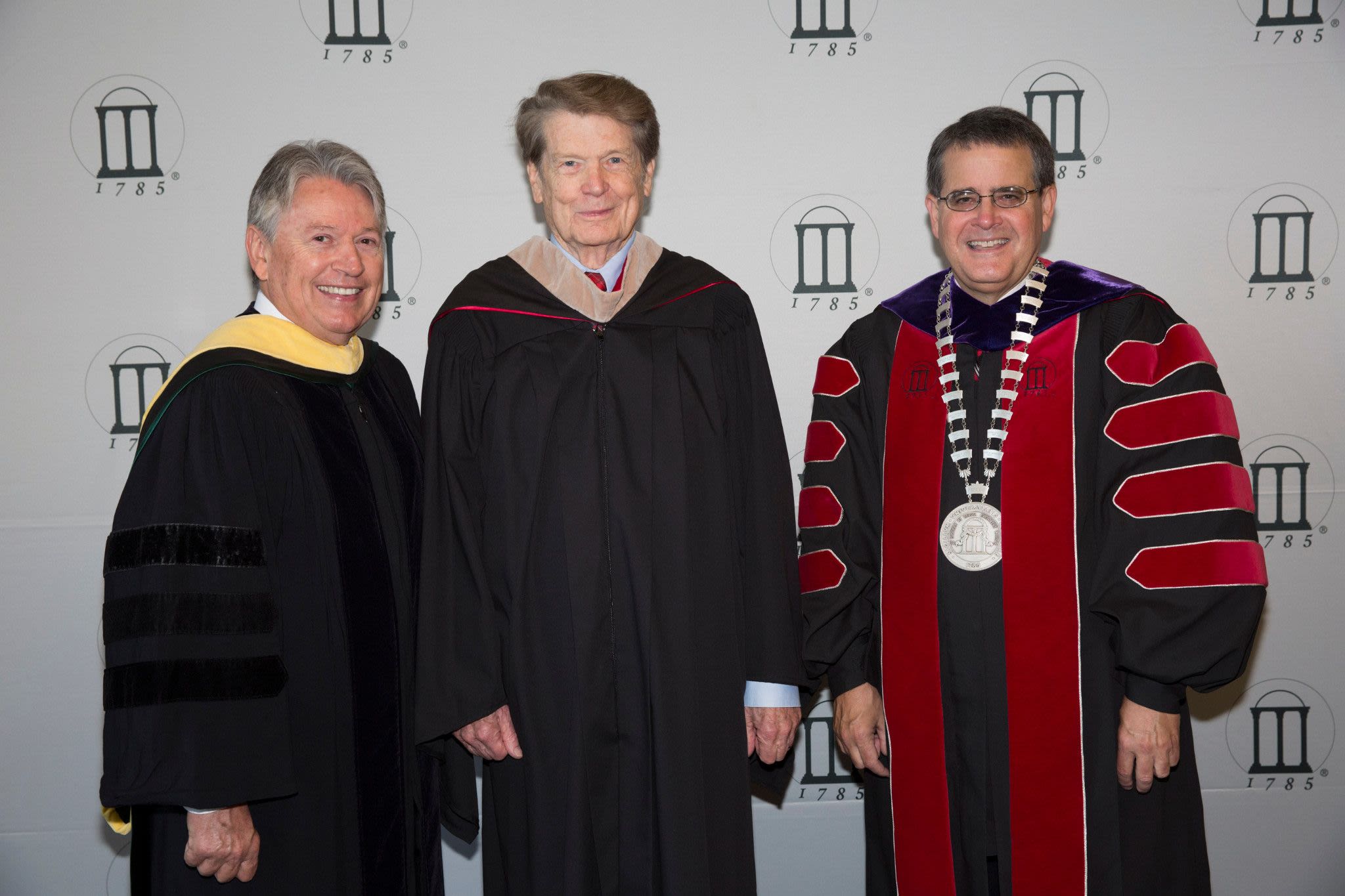 Joe Broder, Abit Massey, and Jere Morehead at the 2014 commencement