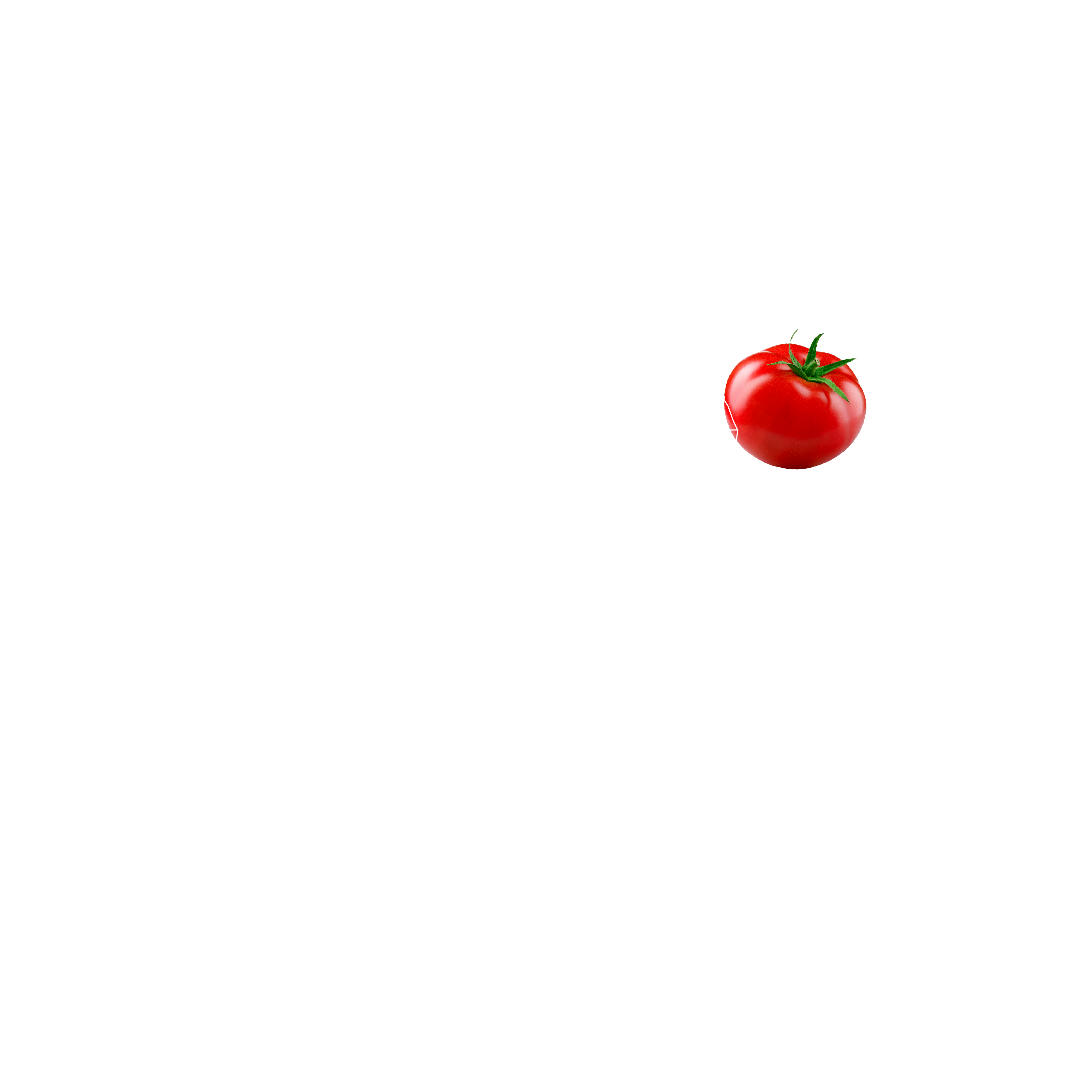 Robot arm holding an apple