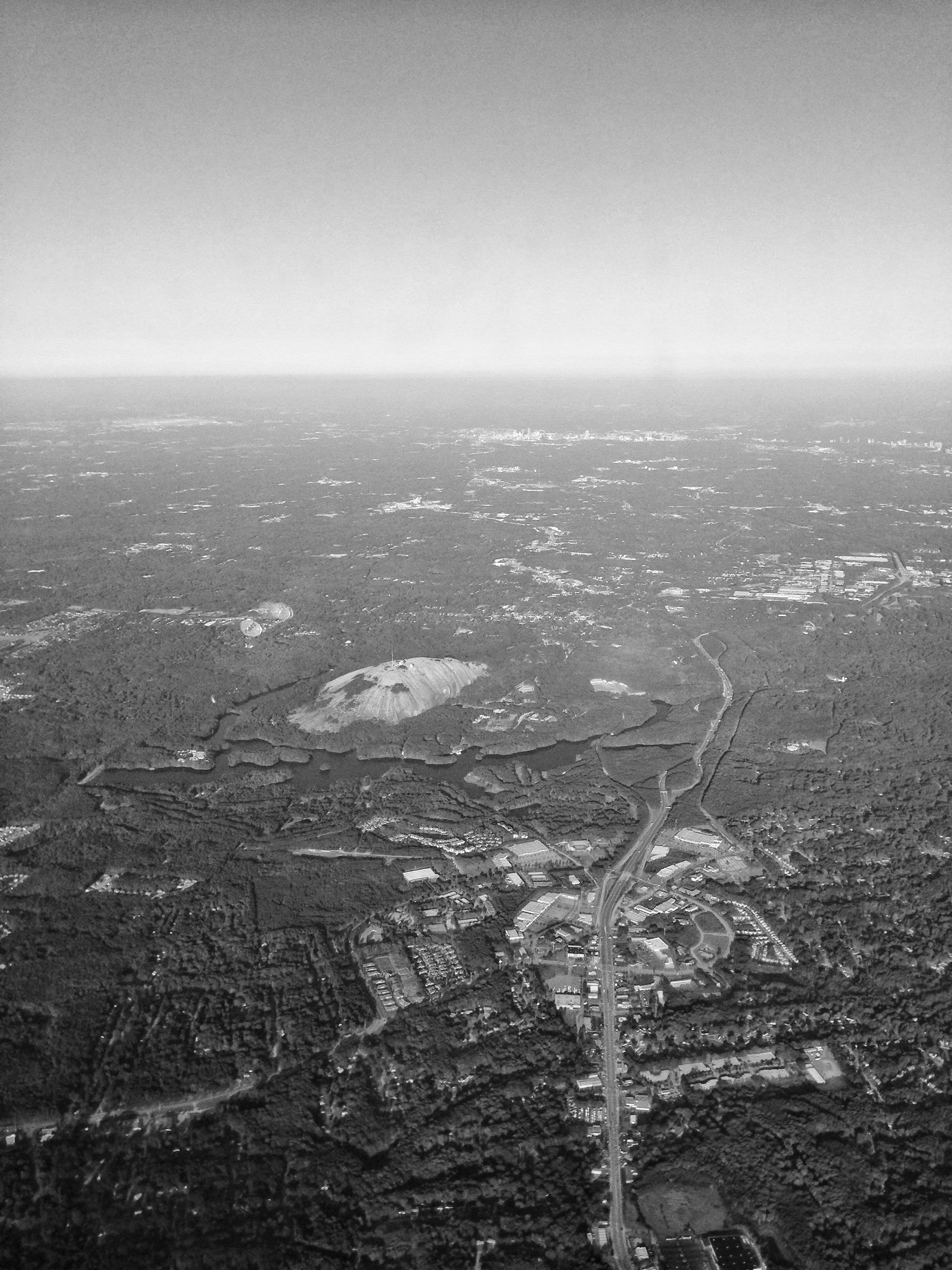 Grayscale aerial short of Georgia.