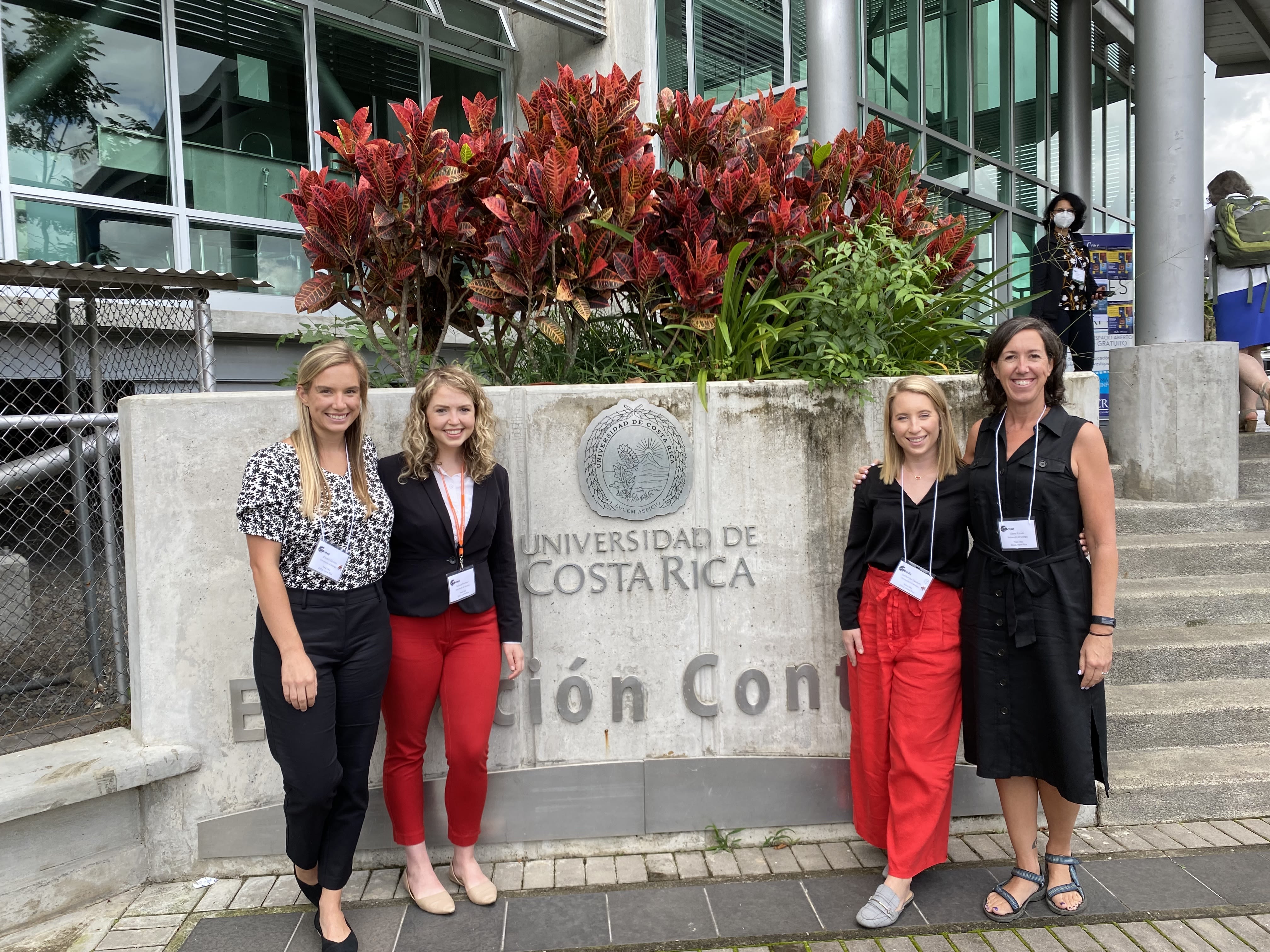 Lamm and her graduate researchers wear red and black at the University of Costa Rica