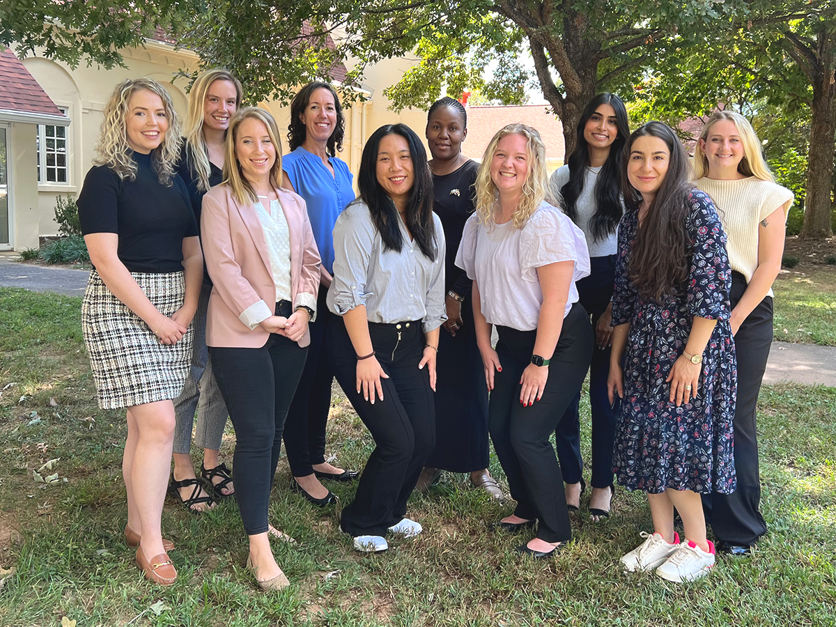 Members of Lamm's lab gather outside of the Four Towers building on UGA's East Campus