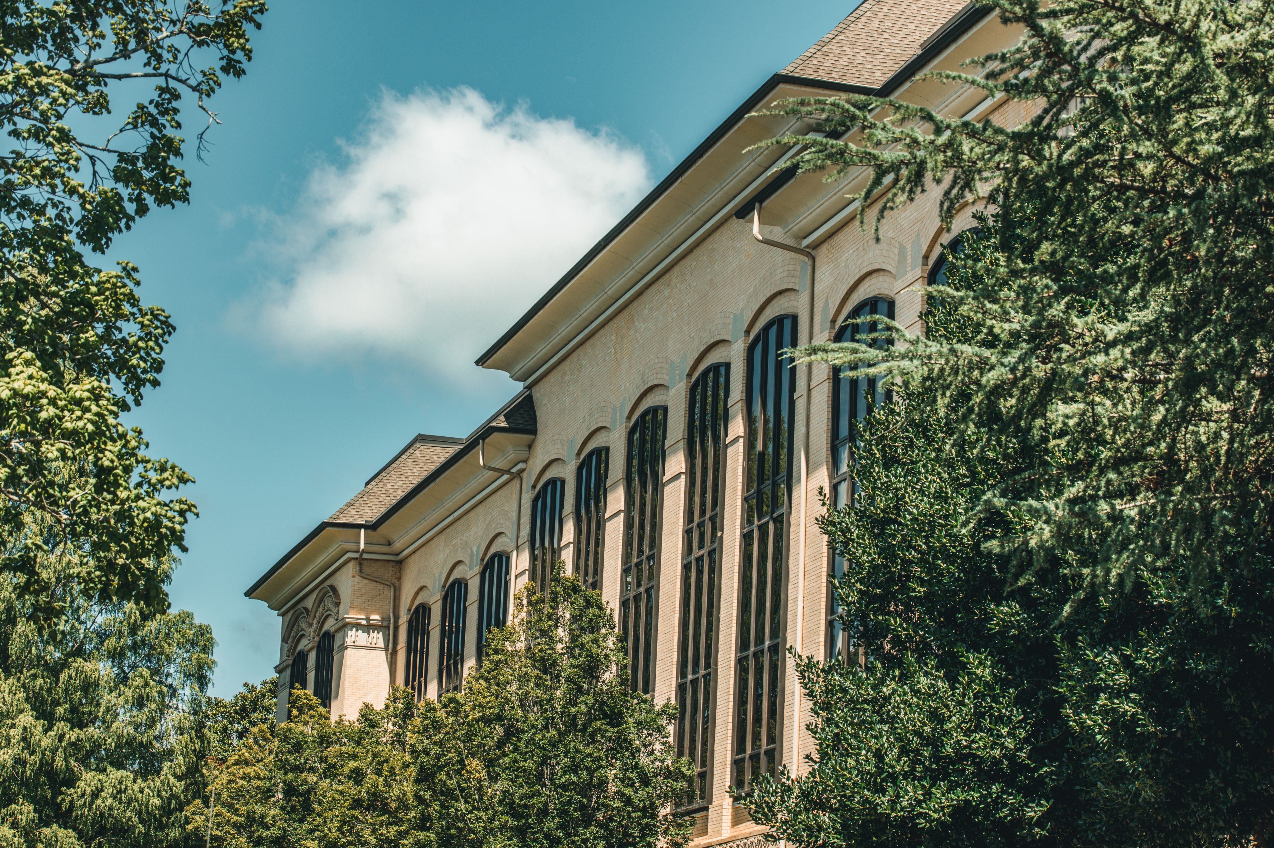 Facade of Conner Hall on a partly cloudy day