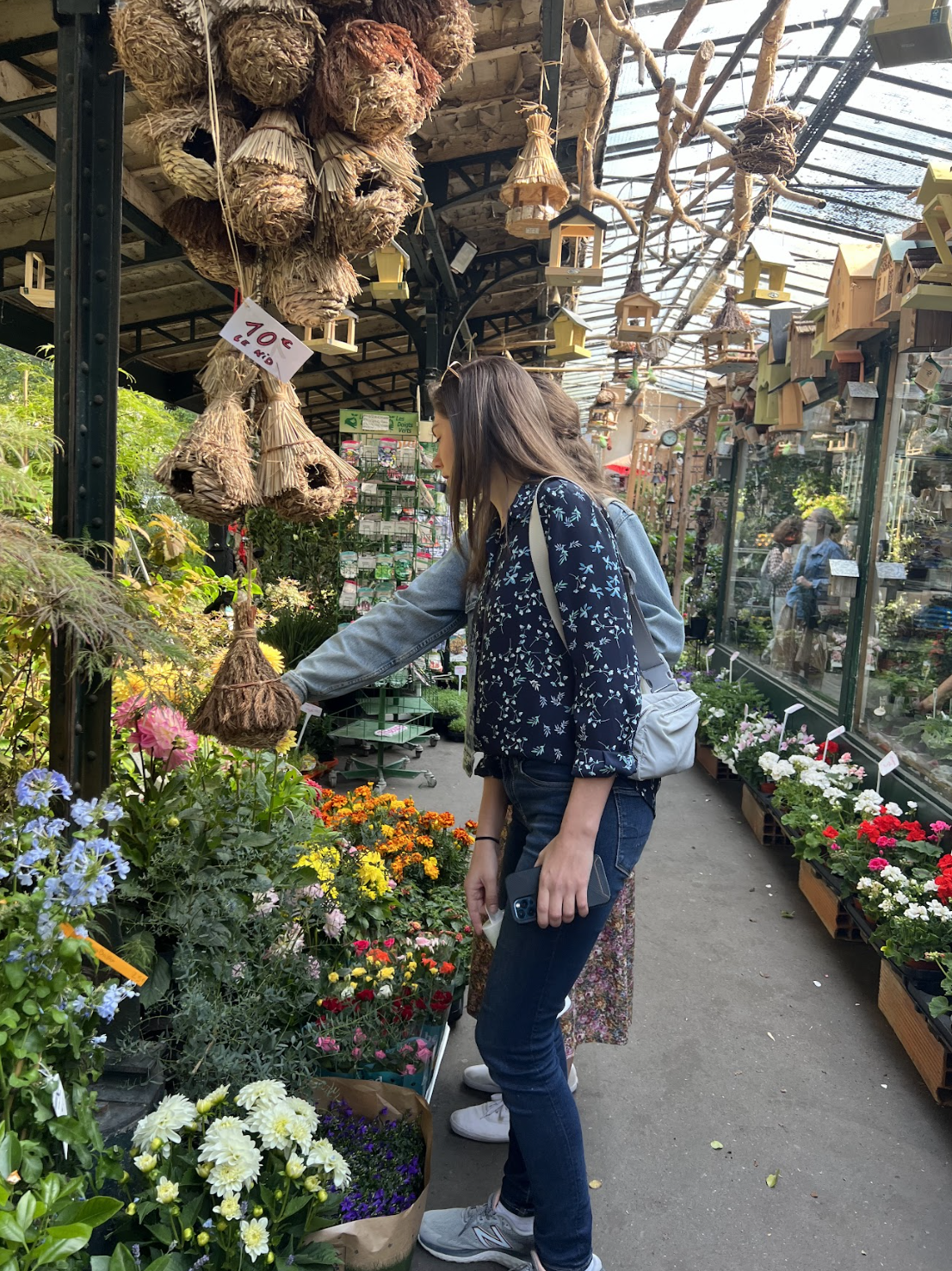 Students explore a flower market