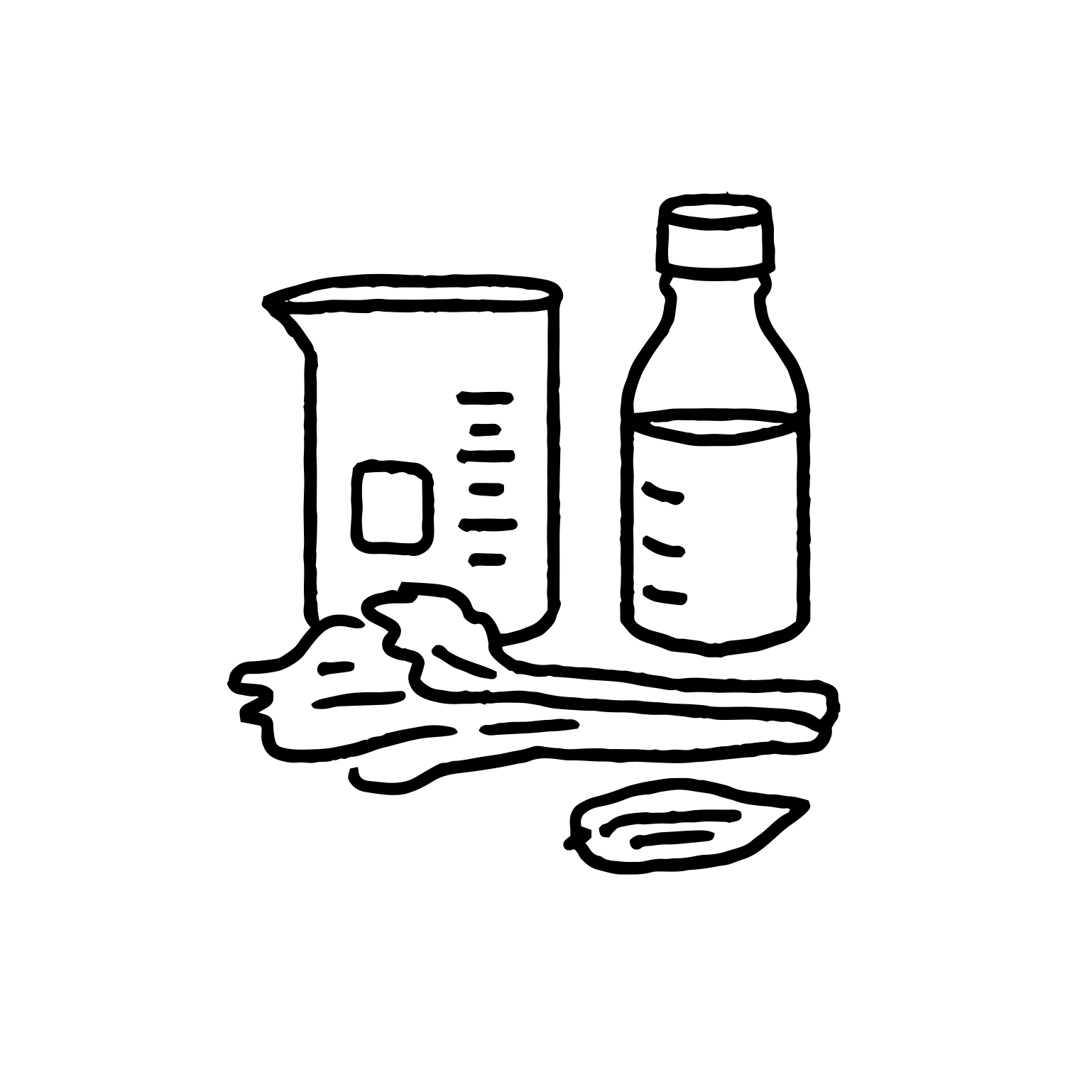 Illustration of lab containers and vegetables as a food science icon