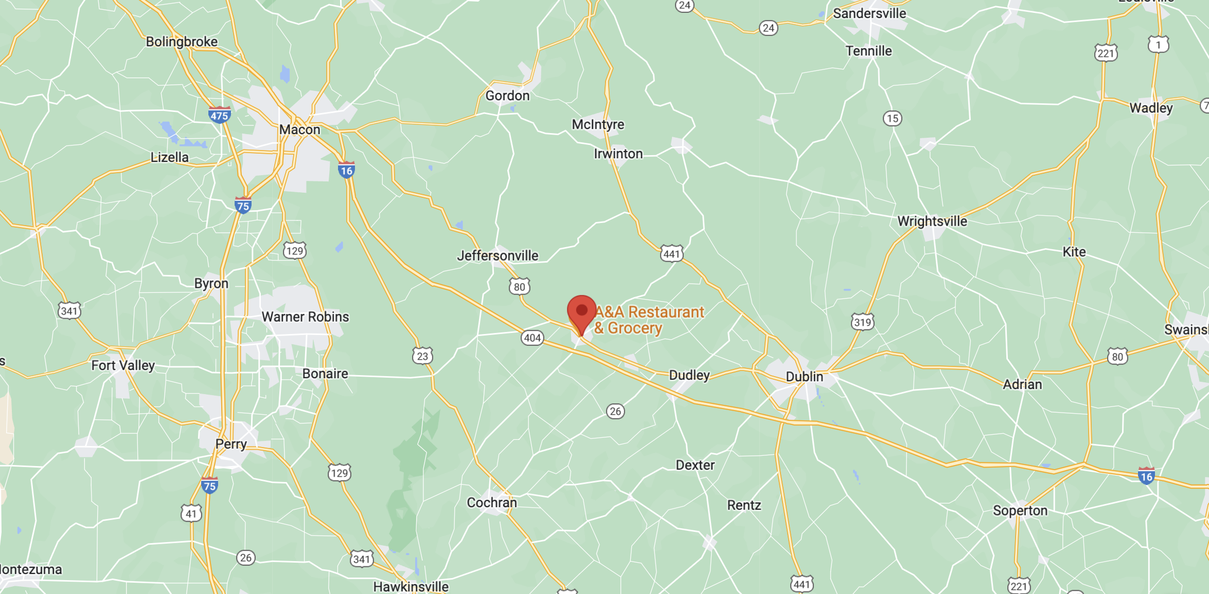 Allentown, Georgia, on a political map