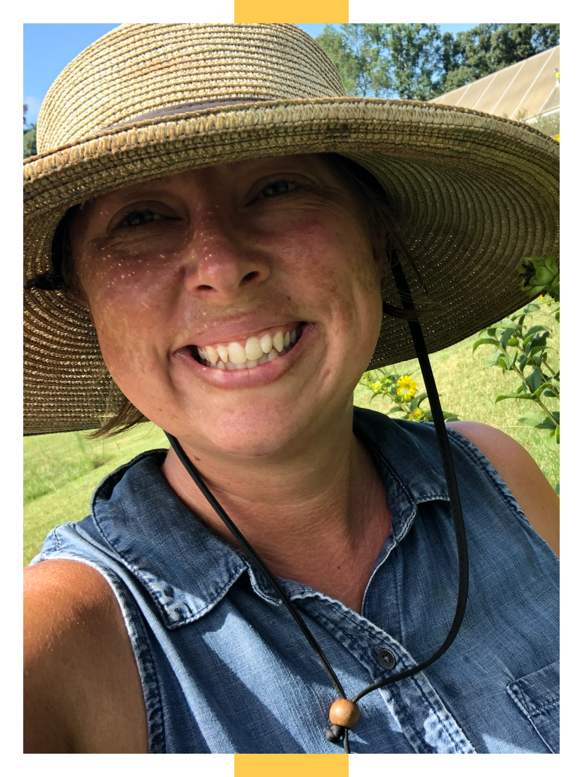 Selfie of Biang in straw hat