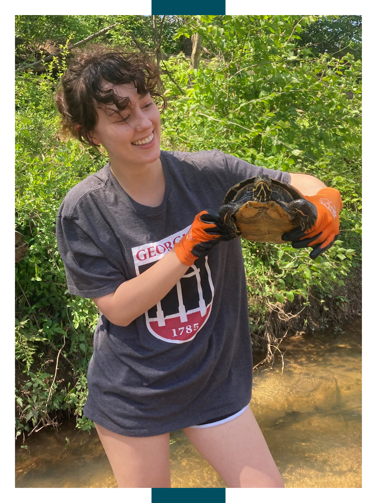 Haley Swanger poses in a graduation cap