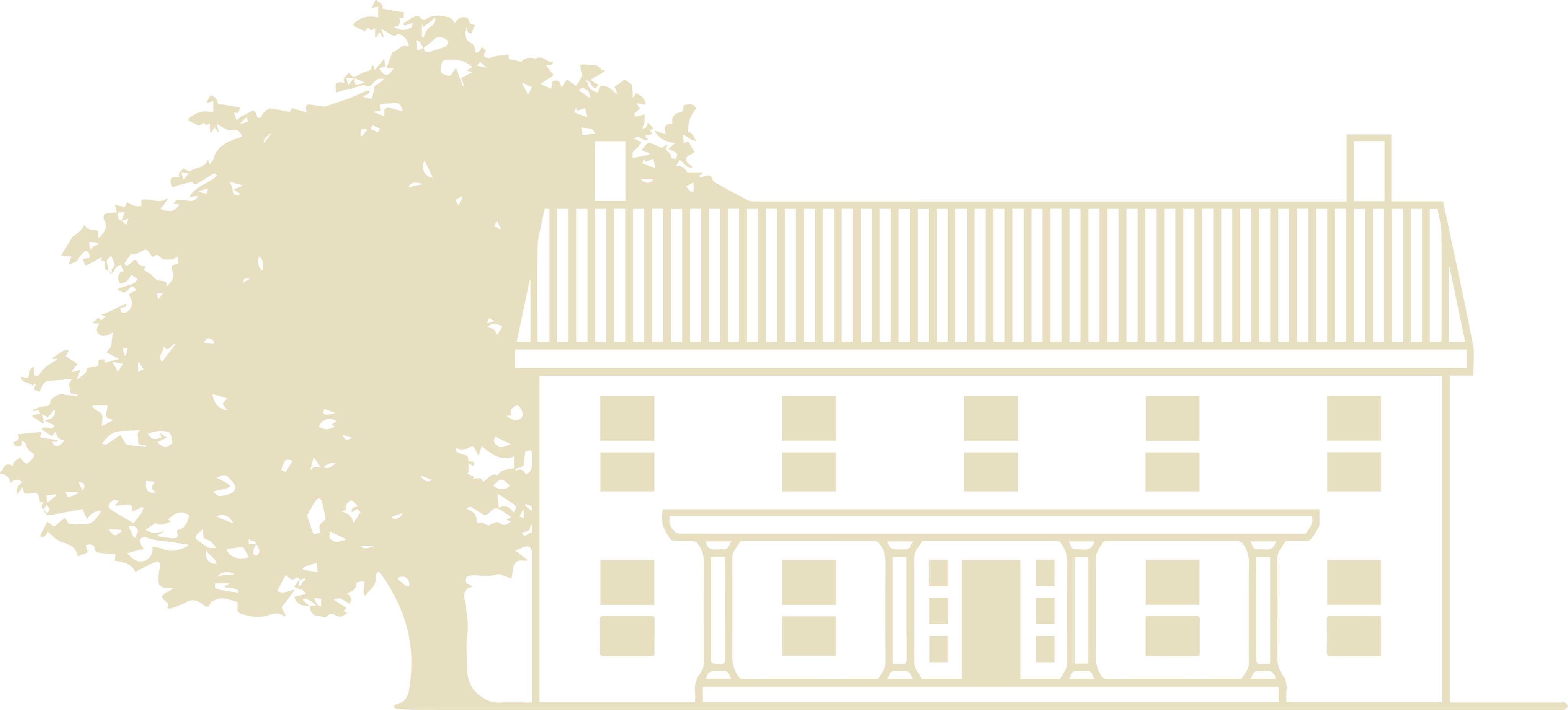 Oak House Distillery logo featuring an Oak tree next to a house