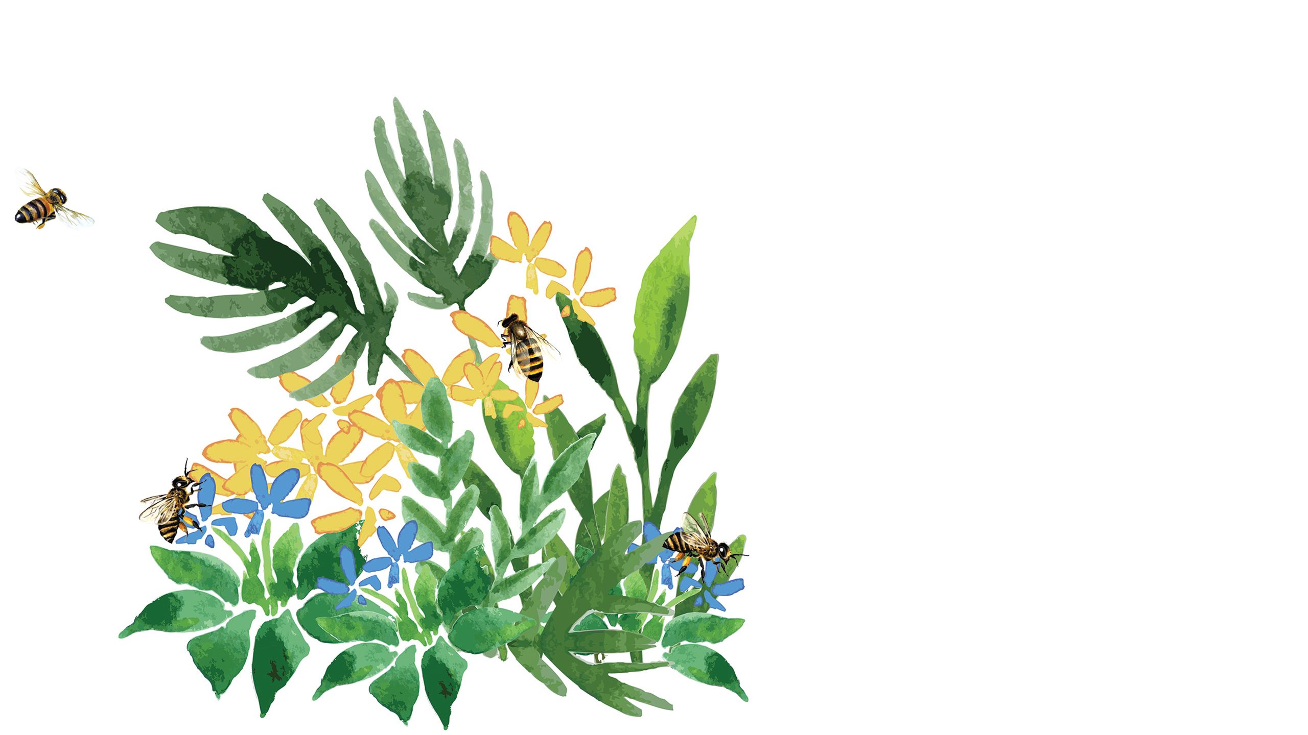 flowers are covered in bees