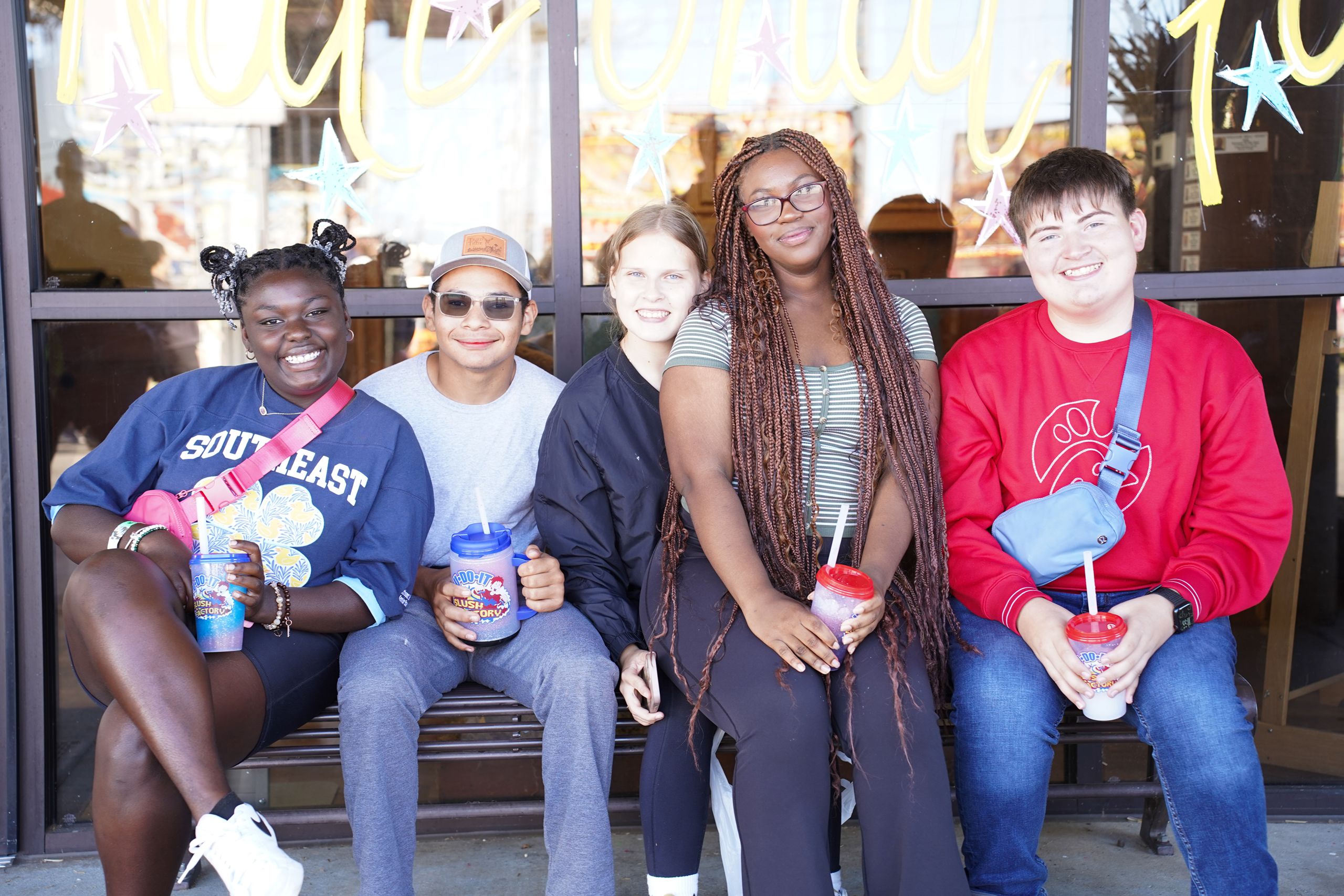 4-H'ers enjoy cold drinks during the break in the action at the Georgia National Fair. 