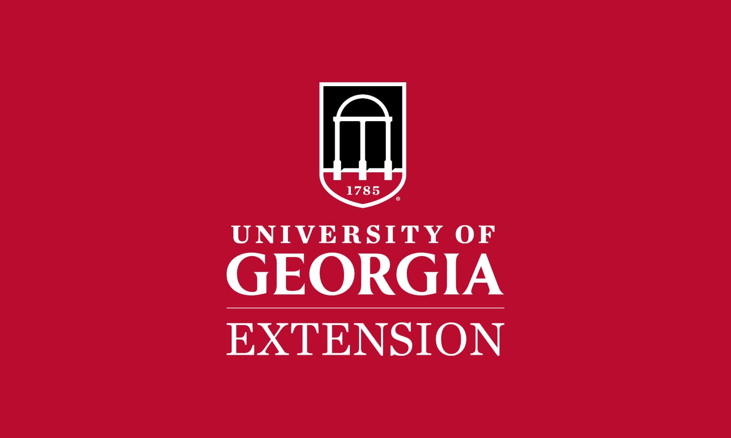 UGA Extension logo on a bulldog red background.