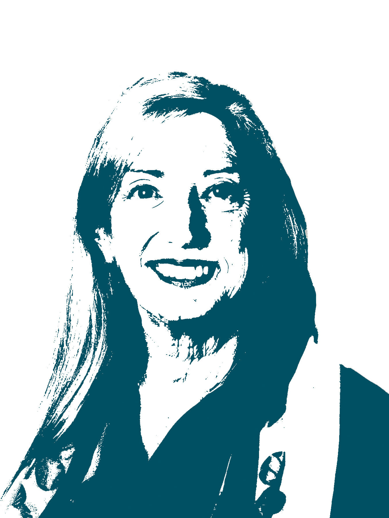 A stylized high contrast portrait of Kris Braman.