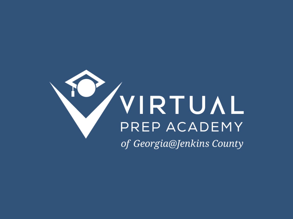 Virtual Prep Academy of Georgia logo over a blue background.