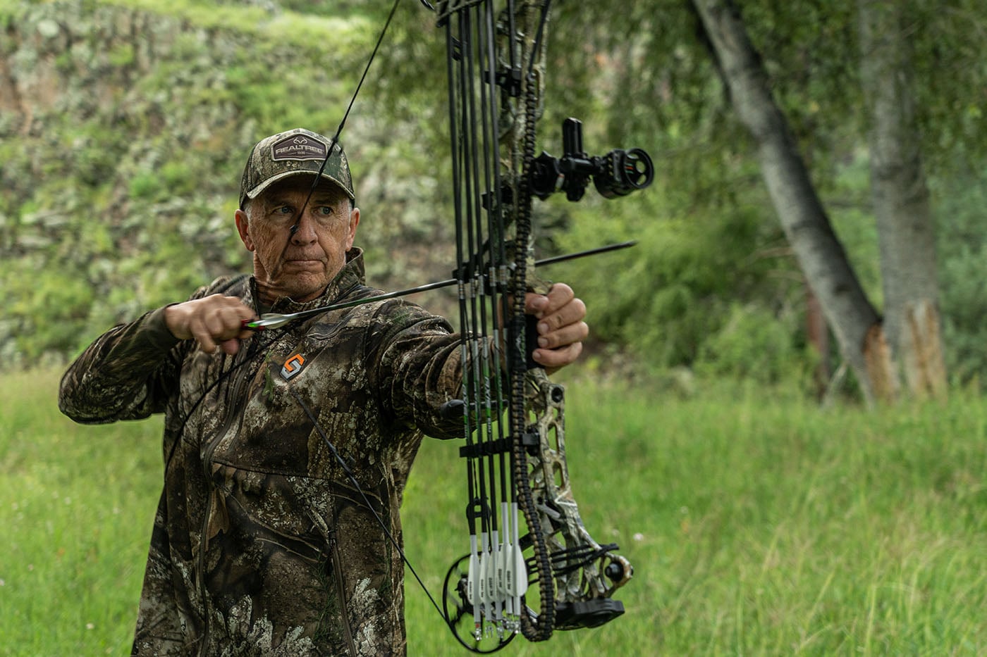 David Blanton aims a bow