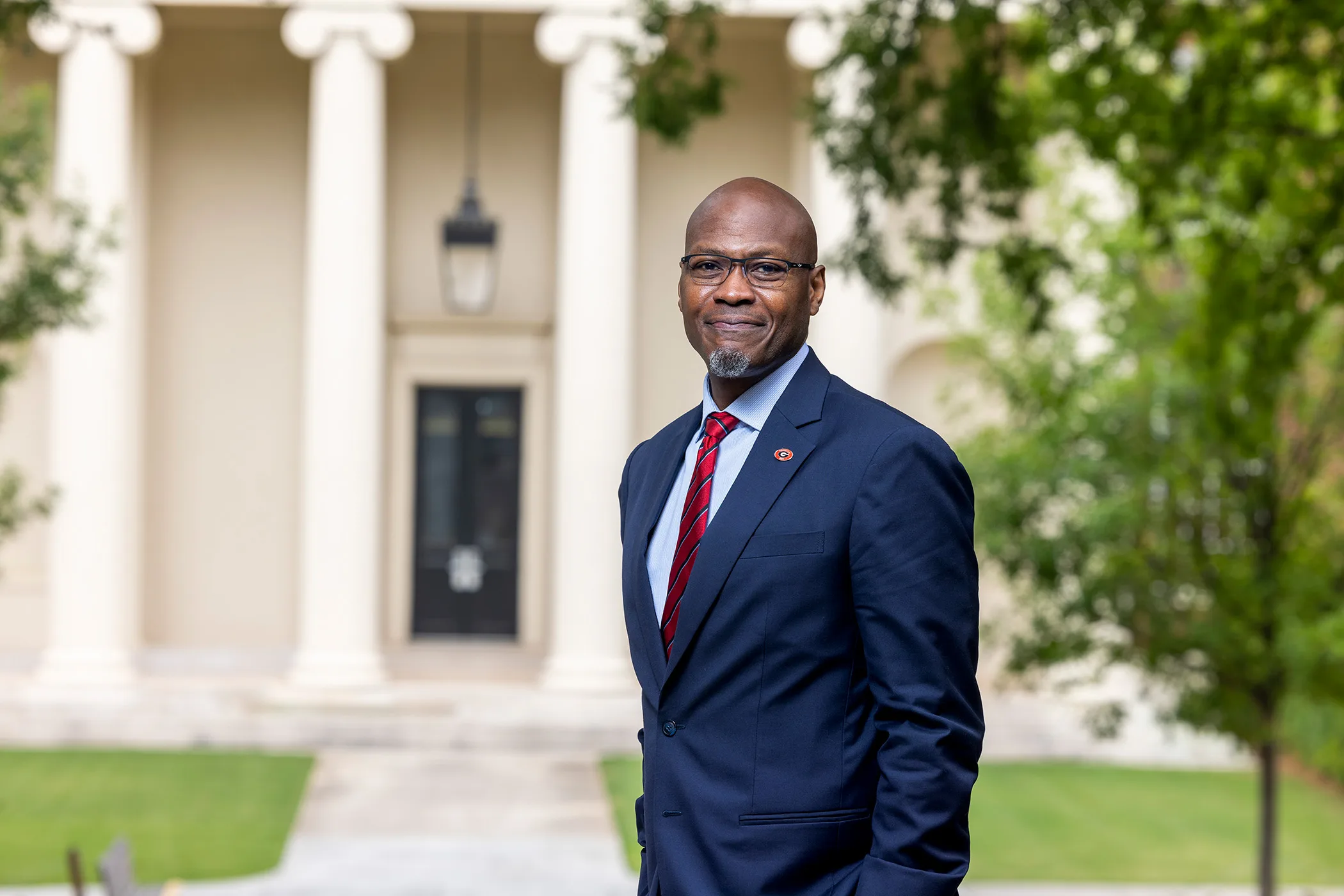 Ron Walcott stands in front of administration building on UGA's North Campus