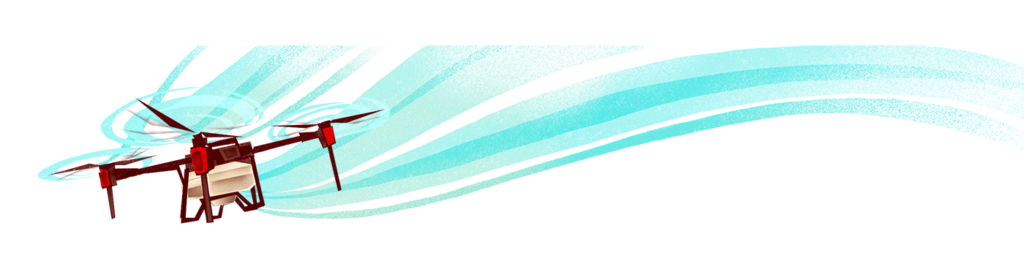 Illustration of a flying drone