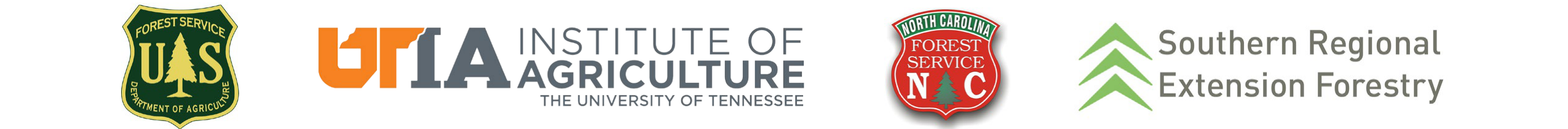 Logos of the U.S. Forest Service, University of Tennessee Institute of Agriculture, North Carolina Forest Service, and Southern Regional Extension Forestry.